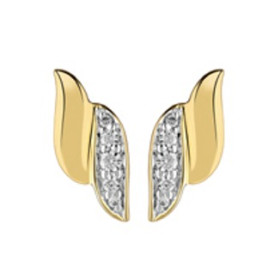 Clous d'oreilles or bicolore et diamant HP1 0.057ct