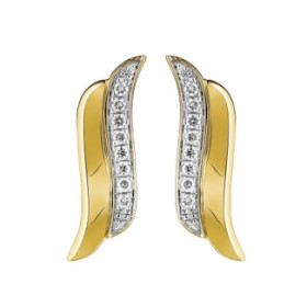 Clous d'oreilles or bicolore et diamant HP1 0.08ct