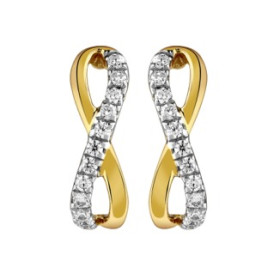 Clous d'oreilles infini or bicolore et diamant HP1 0.11ct