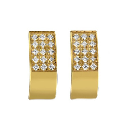 Boucles d\'oreilles or jaune et diamant HP1 0.15ct - Bijouterieonline.com