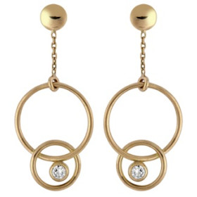 Boucles d'oreilles or jaune et diamant HP1 0.06ct