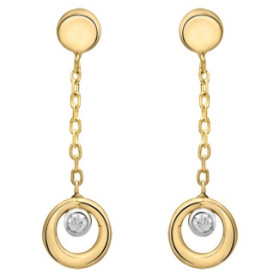 Boucles d'oreilles or jaune et diamant HP1 0.024ct