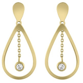 Boucles d'oreilles or jaune et diamant HP1 0.06ct