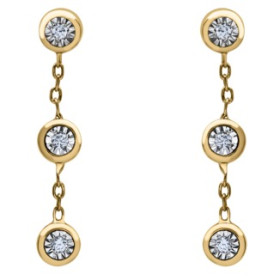 Boucles d'oreilles or jaune et diamant HP1 0.06ct