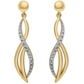 Boucles d'oreilles or bicolore et diamant HP1 0.006ct