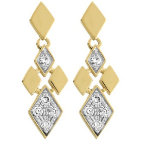 Boucles d'oreilles or bicolore et diamant HP1 0.14ct