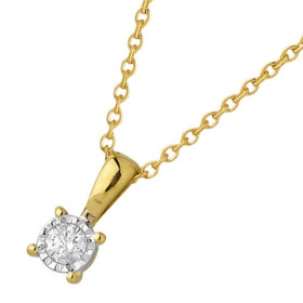 Collier or jaune et diamant HP1 0.083ct