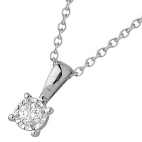 Collier or blanc et diamant HP1 0.083ct