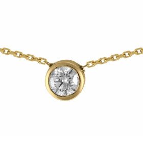 Collier or jaune pneu et diamant HSI 0.25ct