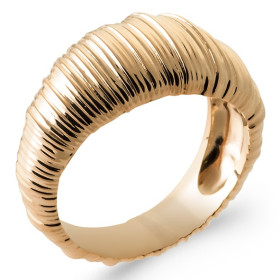 Bague plaqué or fossile.