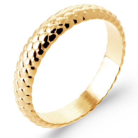 Bague plaqué or écailles de serpent. - Bijouterieonline.com