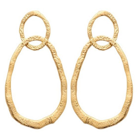 Boucles d'oreilles plaqué or anneaux baroques