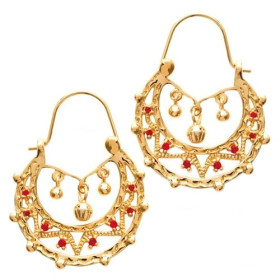 Boucles d'oreilles plaqué or danseuse orientale