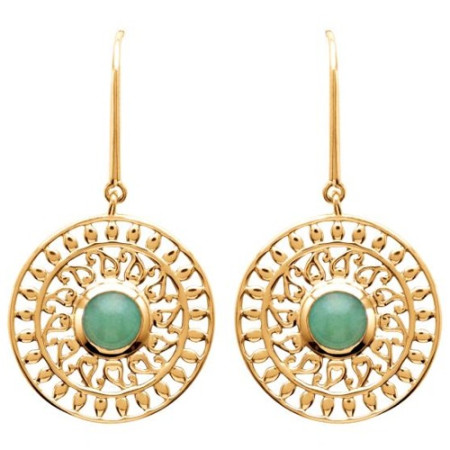 Boucles d\'oreilles avec aventurine verte - Bijouterieonline.com