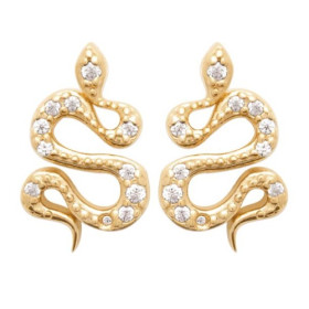 Boucles d'oreilles serpents avec zirconium