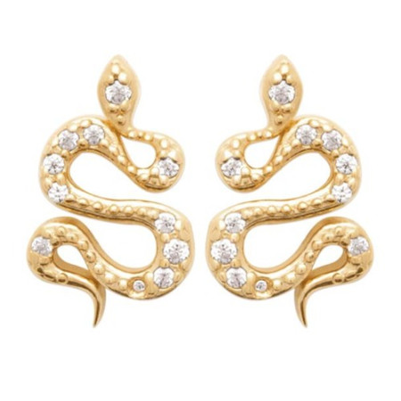 Boucles d\'oreilles serpents avec zirconium - Bijouterieonline.com