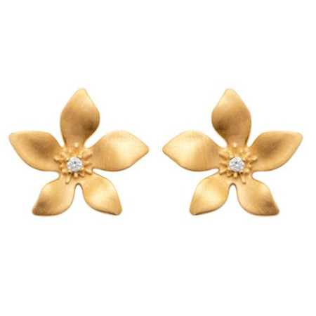 Boucles d\'oreilles fleurs d\'hibiscus - Bijouterieonline.com