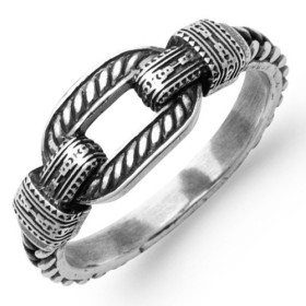 Bague argent boucle de ceinture