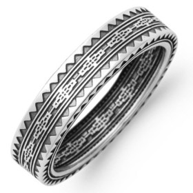 Bague motifs tribaux en argent