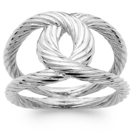 Bague en argent cordes torsadées. - Bijouterieonline.com