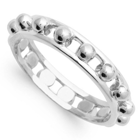 Bague en argent pourtour billes. - Bijouterieonline.com