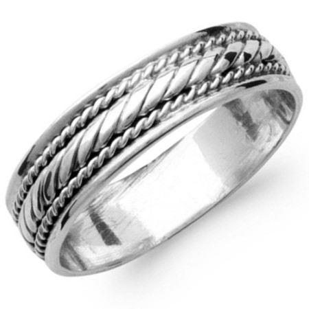 Bague en argent cordé. - Bijouterieonline.com