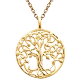 Collier plaqué or arbre de vie