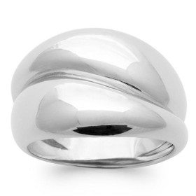 Bague en argent effet deux bandes