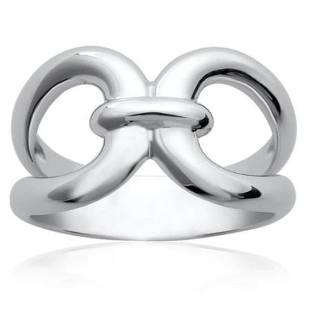 Bague en argent effet boucle - Bijouterieonline.com