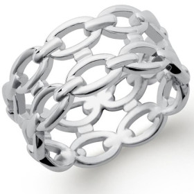 Bague argent double maille forçat