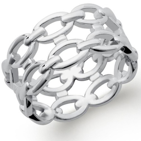 Bague argent double maille forçat - Bijouterieonline.com