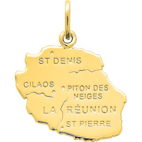 Pendentif La Réunion plaqué or