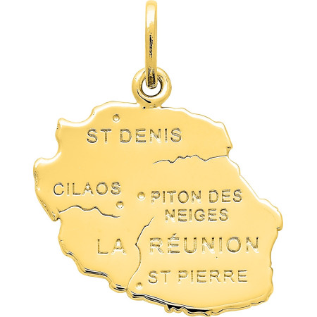 Pendentif La Réunion plaqué or - Bijouterieonline.com