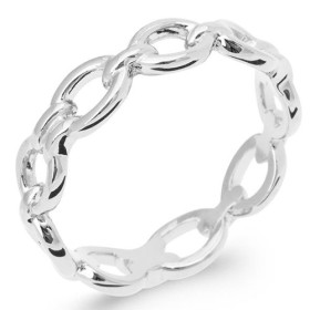 Bague en argent chaîne