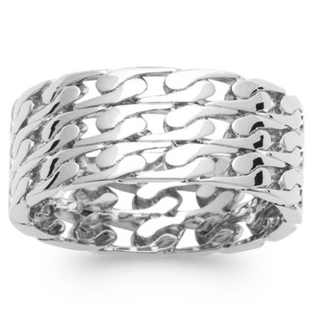 Bague en argent maillons multirangs - Bijouterieonline.com