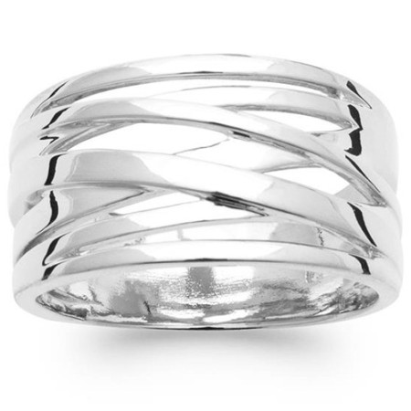 Bague argent bandes - Bijouterieonline.com