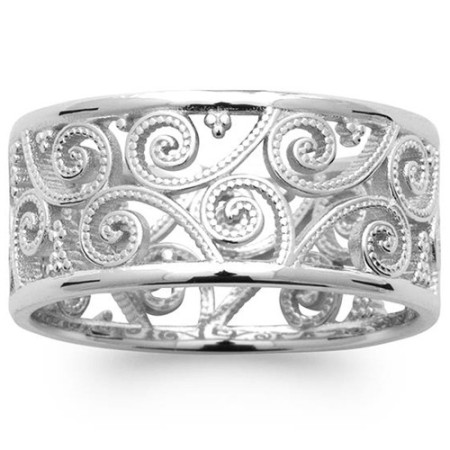 Bague argent spirales et volutes. - Bijouterieonline.com