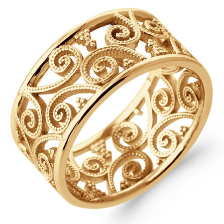 Bague plaqué or spirales et volutes. - Bijouterieonline.com