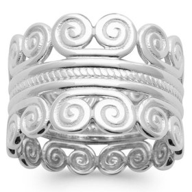 Grosse bague argent, design baroque.