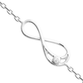 Bracelet infini argent avec oxyde de zirconium