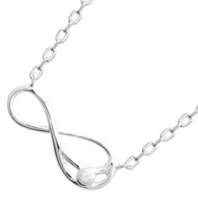 Collier infini argent avec oxyde de zirconium