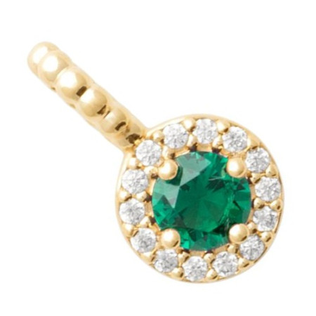 Pendentif rond vert plaqué or - Bijouterieonline.com