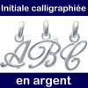 Pendentif initiale calligraphiée en argent