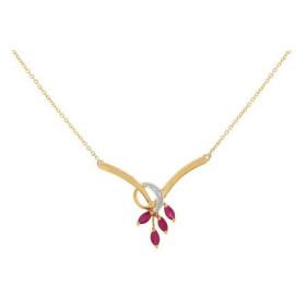 Collier or rubis de 0,48 carat et diamants