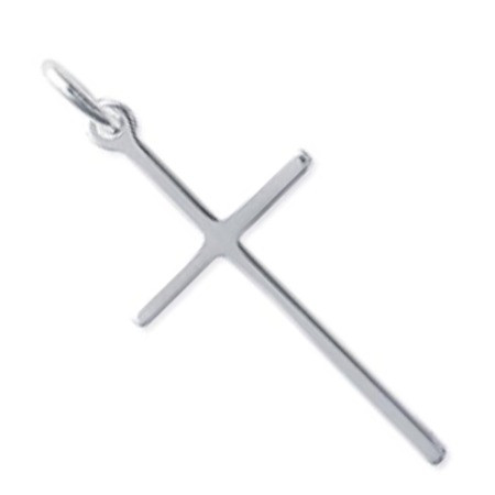 Croix plate fine en argent