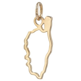 Pendentif en plaqué carte contour de la Corse