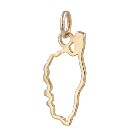 Pendentif en plaqué carte contour de la Corse