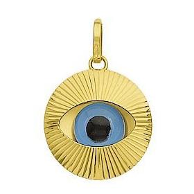 Pendentif oeil bleu en or, protection