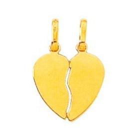 Pendentif or coeur cassant en or jaune